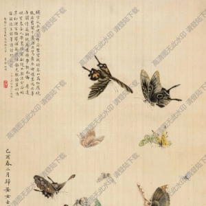 金章_金陶陶_國畫_百蝶圖_高清大圖下載