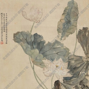 金章_金陶陶國(guó)畫_荷花金魚圖_高清大圖下載