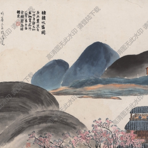 齊白石_石門二十四景03_棣樓吹笛圖_高清大圖下載