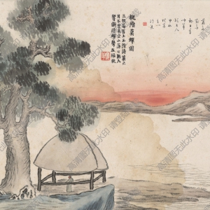 齊白石_石門二十四景06_槐蔭莫蟬圖_高清大圖下載