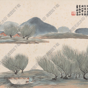 齊白石_石門二十四景12_龍井滌硯圖_高清大圖下載
