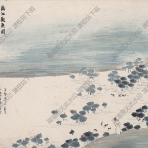 齊白石_石門二十四景13_藕池觀魚圖_高清大圖下載