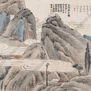 齊白石_石門二十四景16_石門臥云圖_高清大圖下載