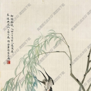 金陶陶國(guó)畫_柳陰春曉_高清大圖下載