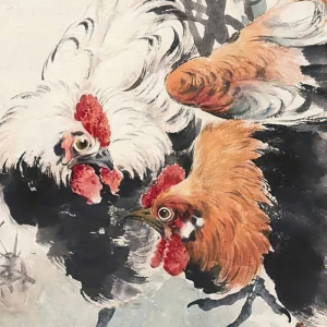 戈湘嵐國畫_雙吉圖_高清大圖下載