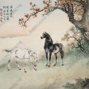 戈湘嵐國畫_雙駿 (1)_高清大圖下載