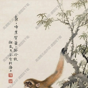 戈湘嵐作品_長臂猿_高清大圖下載