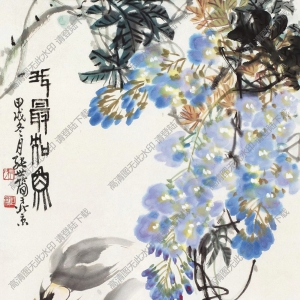張世簡作品_紫藤金魚_高清大圖下載