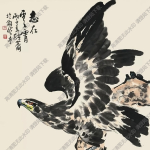張世簡作品_志在云霄_蒼鷹圖_高清大圖下載