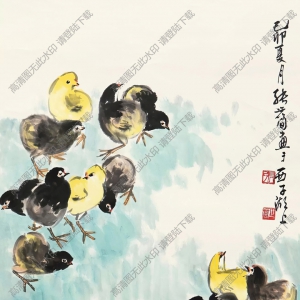 張世簡作品_小雞圖_高清大圖下載