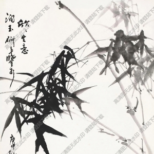張世簡作品_欣欣生意_竹子小雞_高清大圖下載