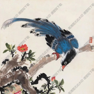 張世簡作品_秋意石榴花鳥_高清大圖下載