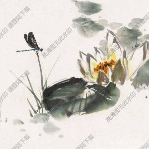 張世簡_荷花蜻蜓_高清大圖下載