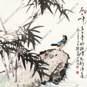 張世簡_石立崢崢鳥立亭_高清大圖下載